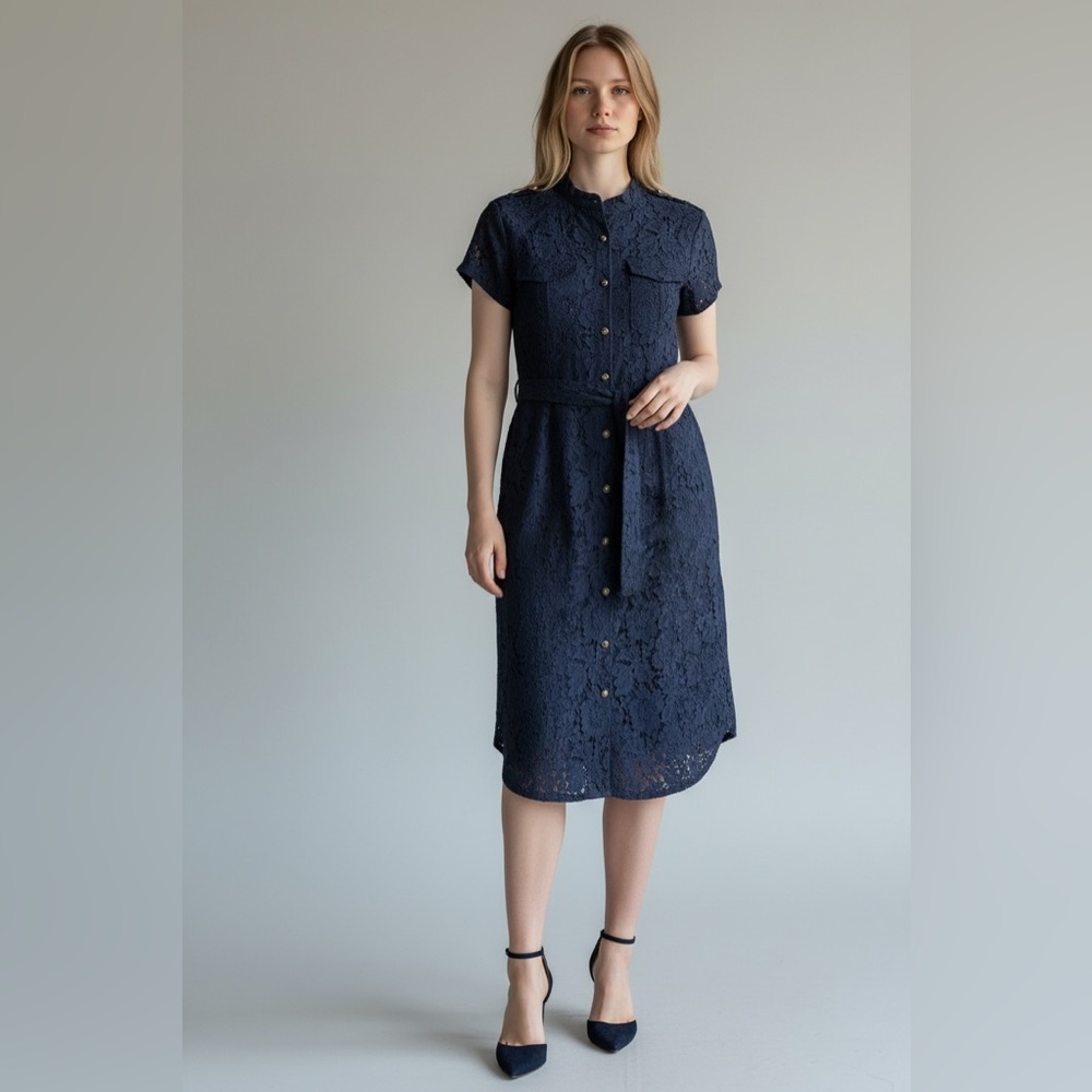 Banana Republic Midnight Lace Midi Dress